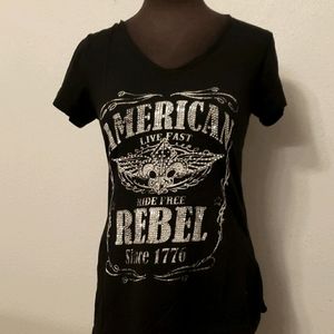 Large harley Davidson live ride rhinestone top